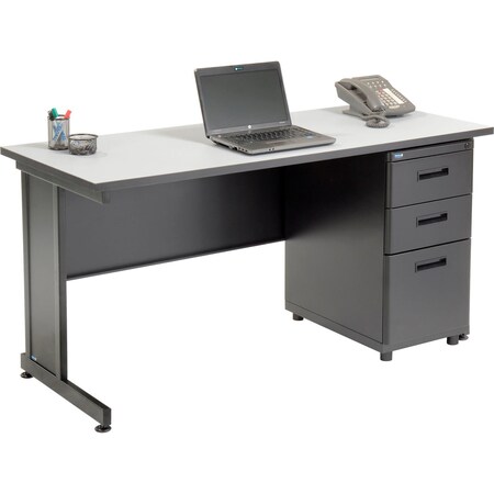 Interion By Global Industrial Office Desk Kit, 24 in D X 30 in H, 60 in W X 670073GY